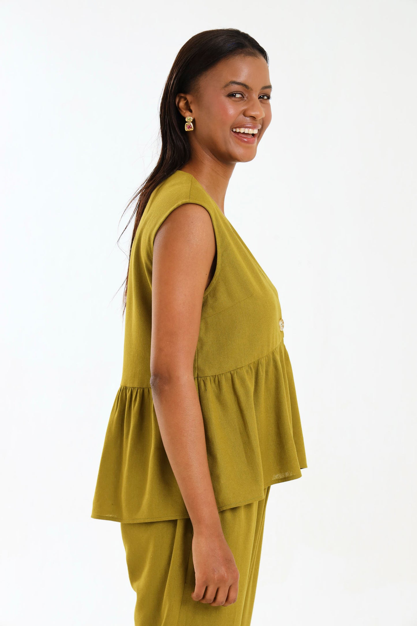 PEPLUM WAISTCOAT / ECRU