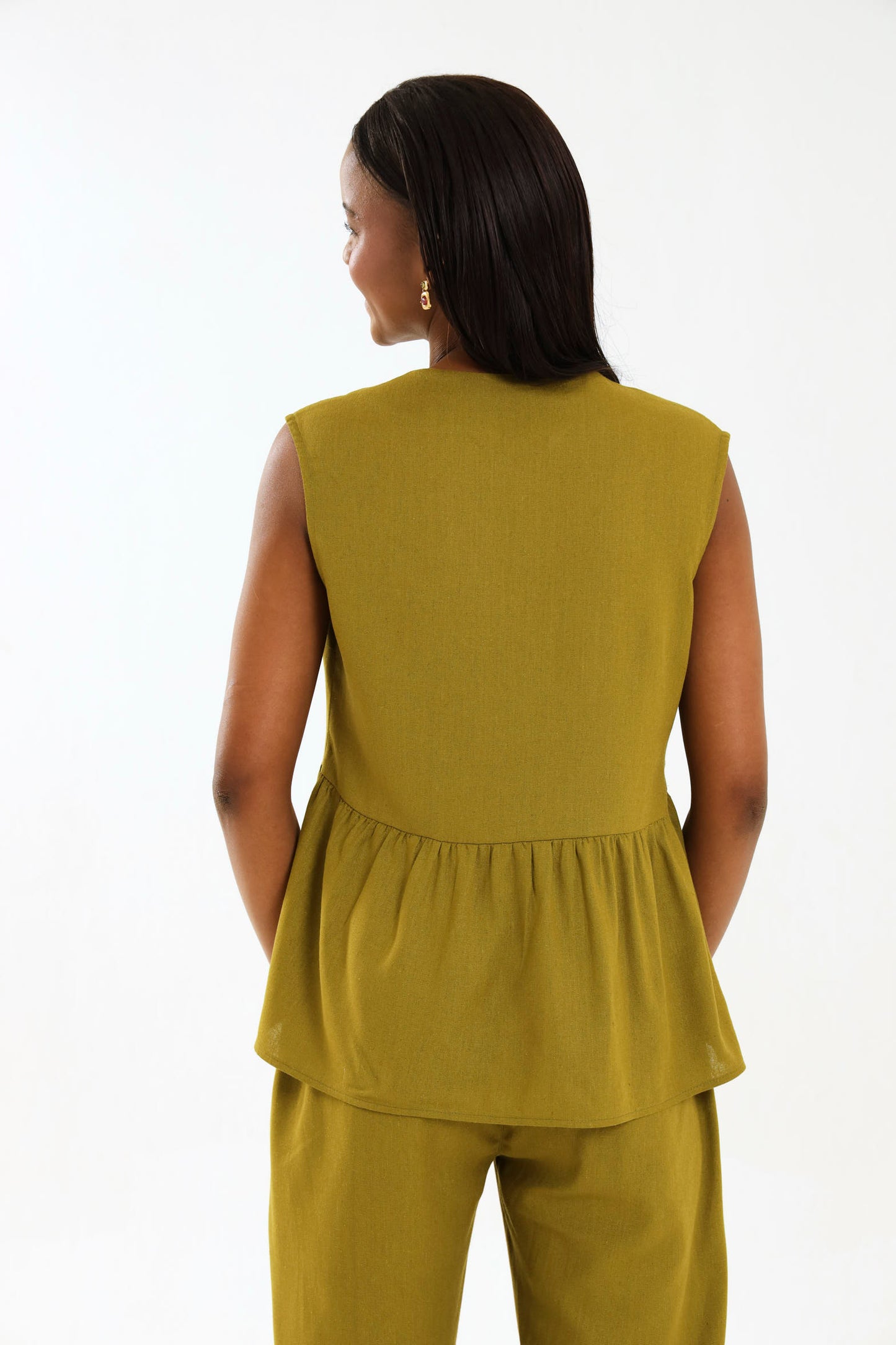 PEPLUM WAISTCOAT / ECRU