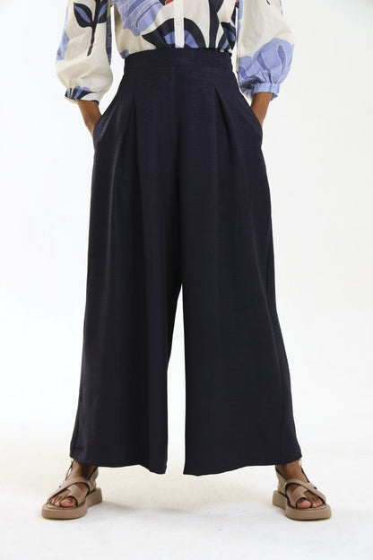 PLEAT PALAZZO / INDIGO