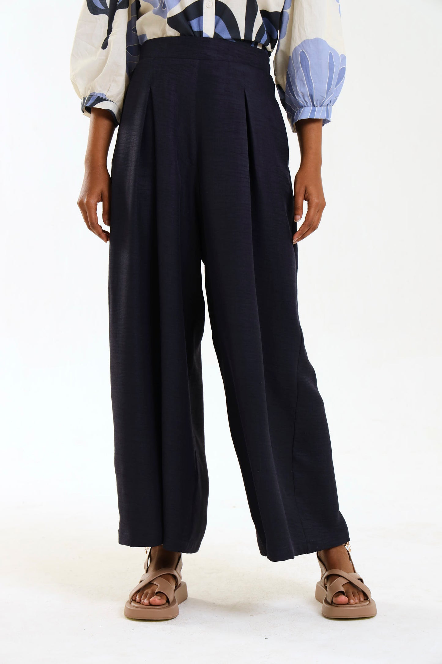 PLEAT PALAZZO / INDIGO