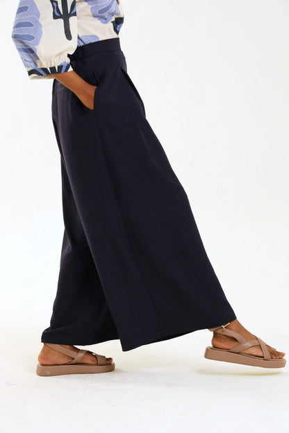 PLEAT PALAZZO / INDIGO