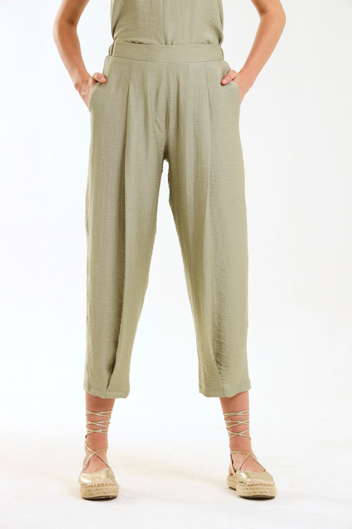 BARREL PLEATED PANTS / KASHMIR