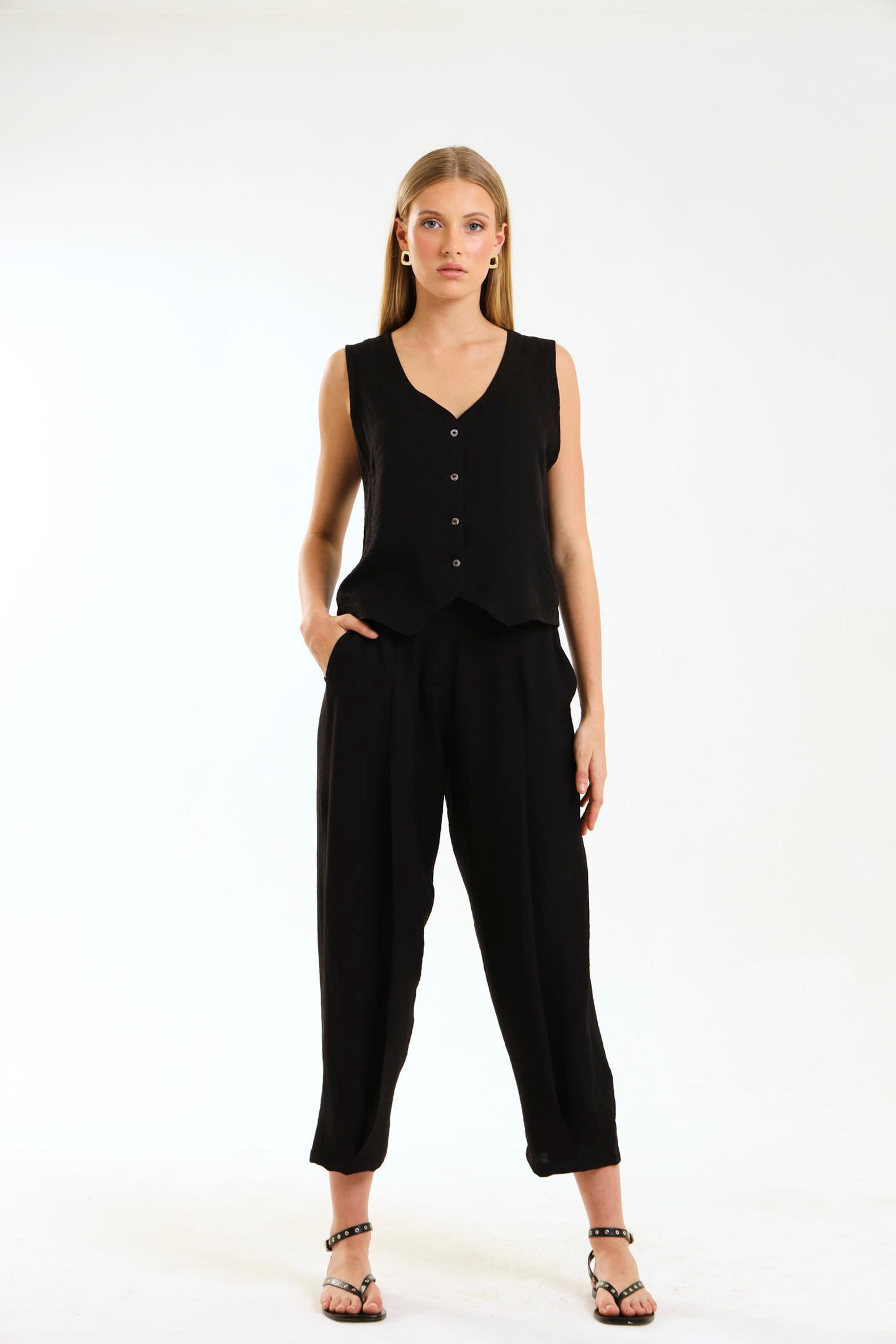 WAISTCOAT TOP / EBONY