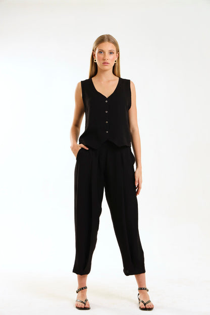 WAISTCOAT TOP / EBONY