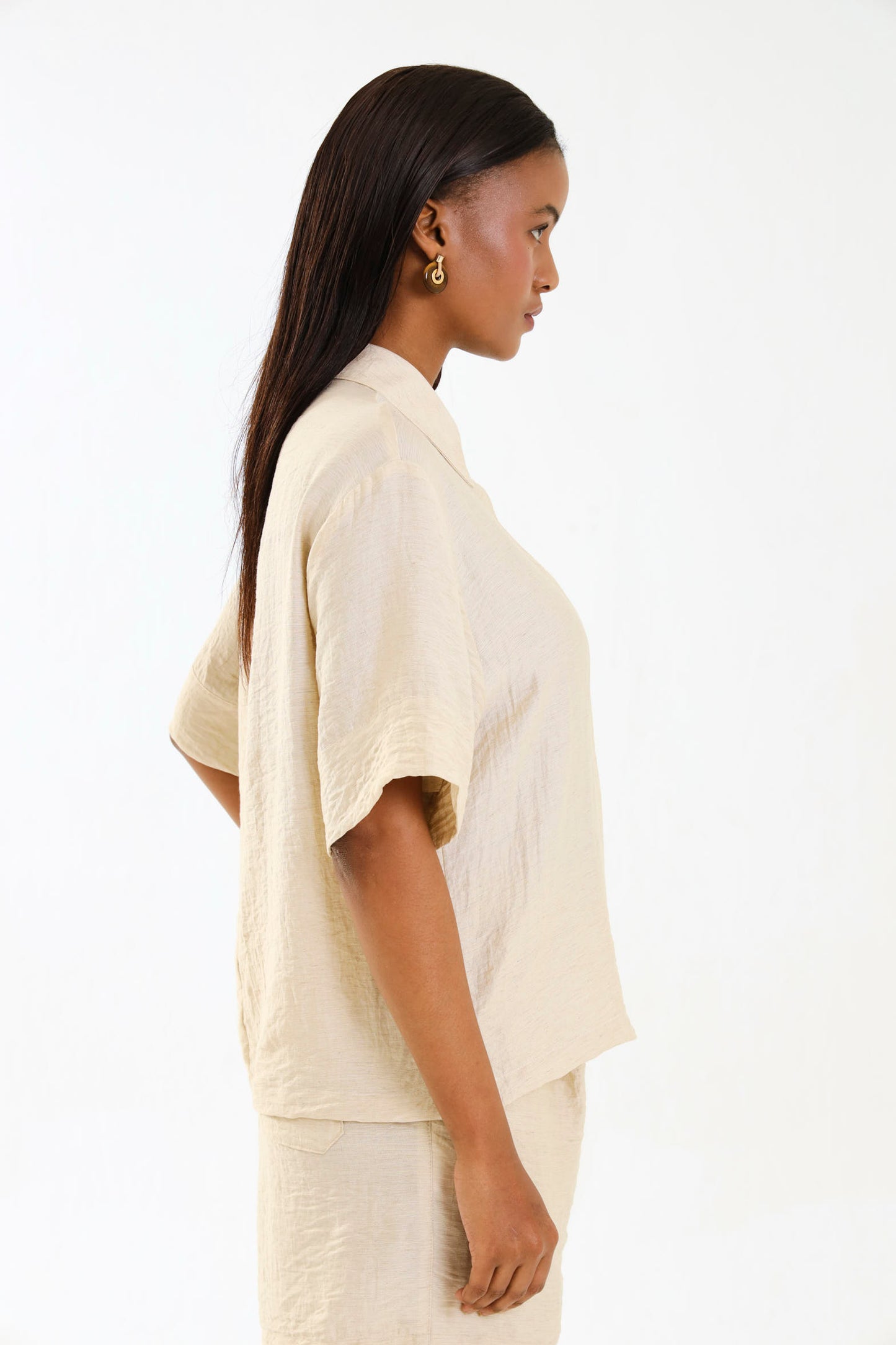 COLLARED BOX  TOP / NATURAL