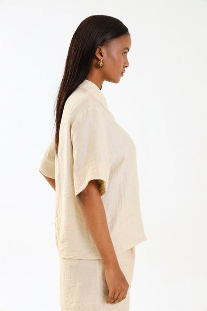 COLLARED BOX  TOP / NATURAL