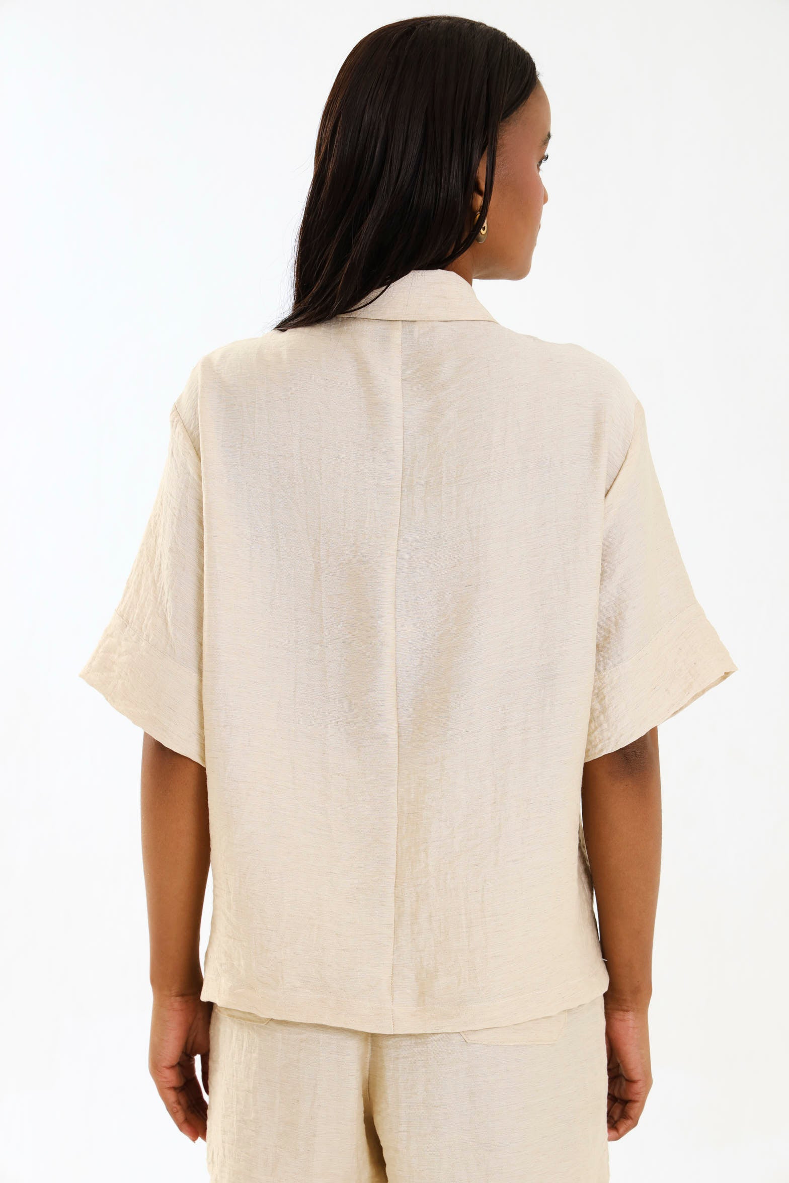 COLLARED BOX  TOP / NATURAL