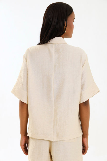 COLLARED BOX  TOP / NATURAL