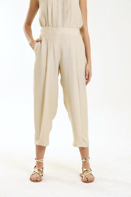 BARREL PLEATED PANTS / NATURAL