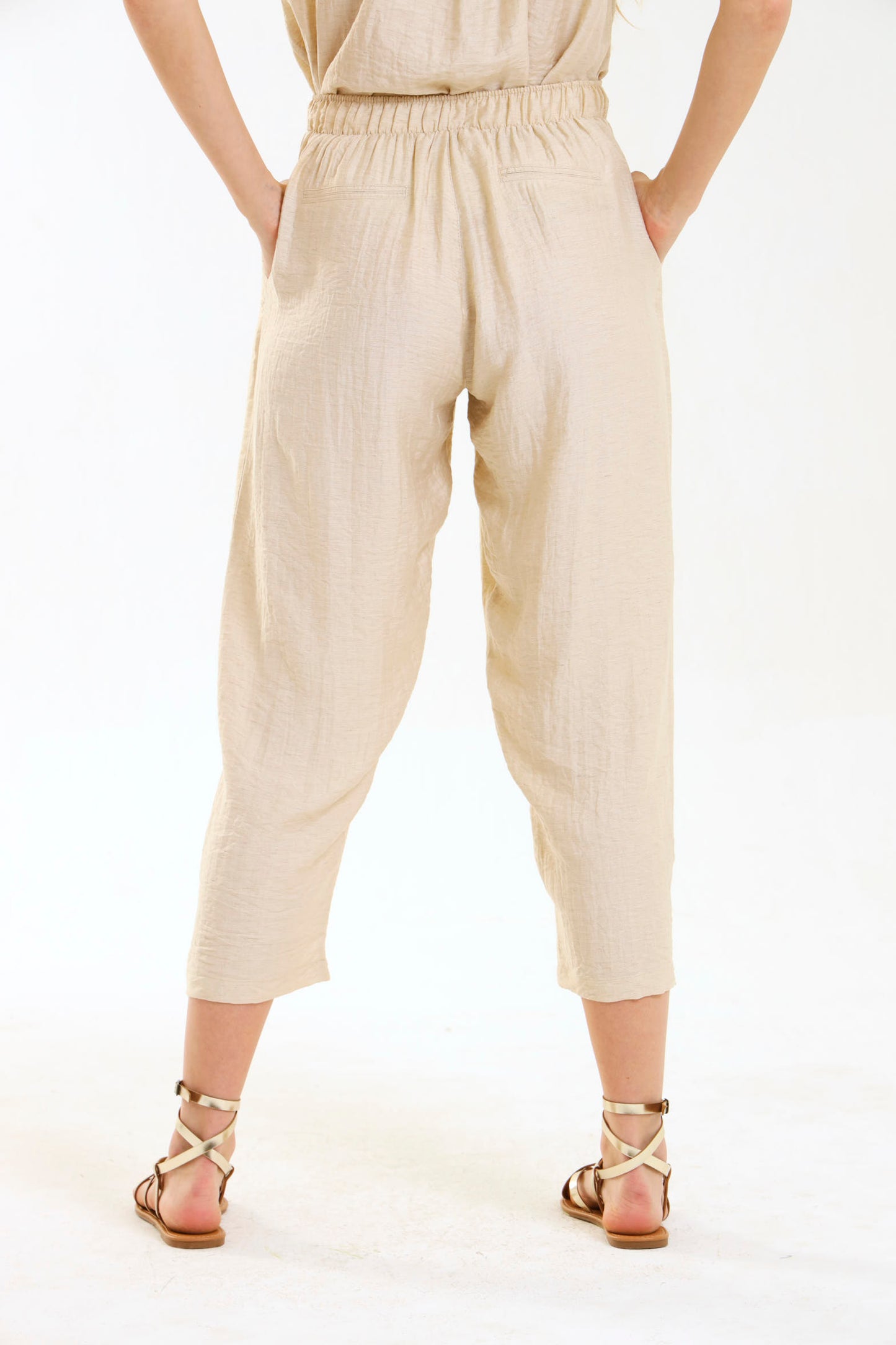 BARREL PLEATED PANTS / NATURAL