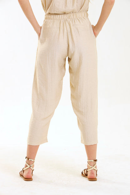BARREL PLEATED PANTS / NATURAL