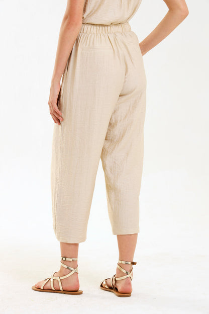 BARREL PLEATED PANTS / NATURAL