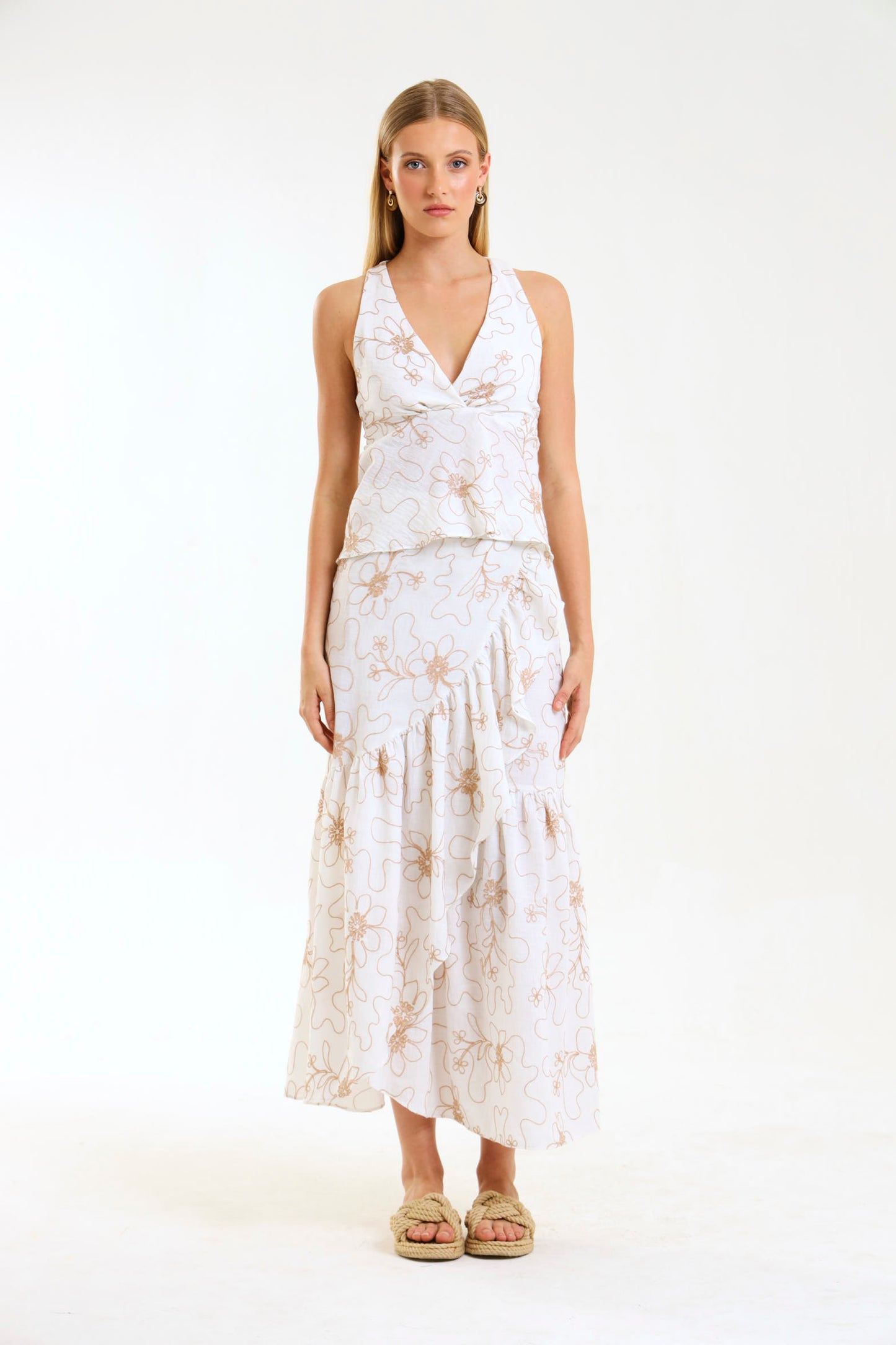 HALTER TOP / IVORY BOTANICA