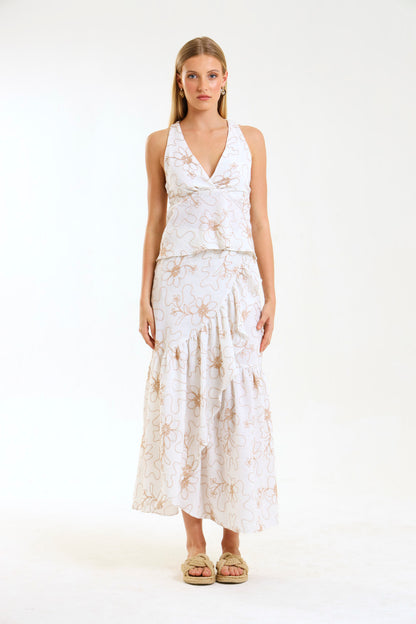 HALTER TOP / IVORY BOTANICA