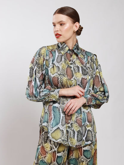 OS BOYFRIEND TOP / TRI-COLOUR SNAKESKIN