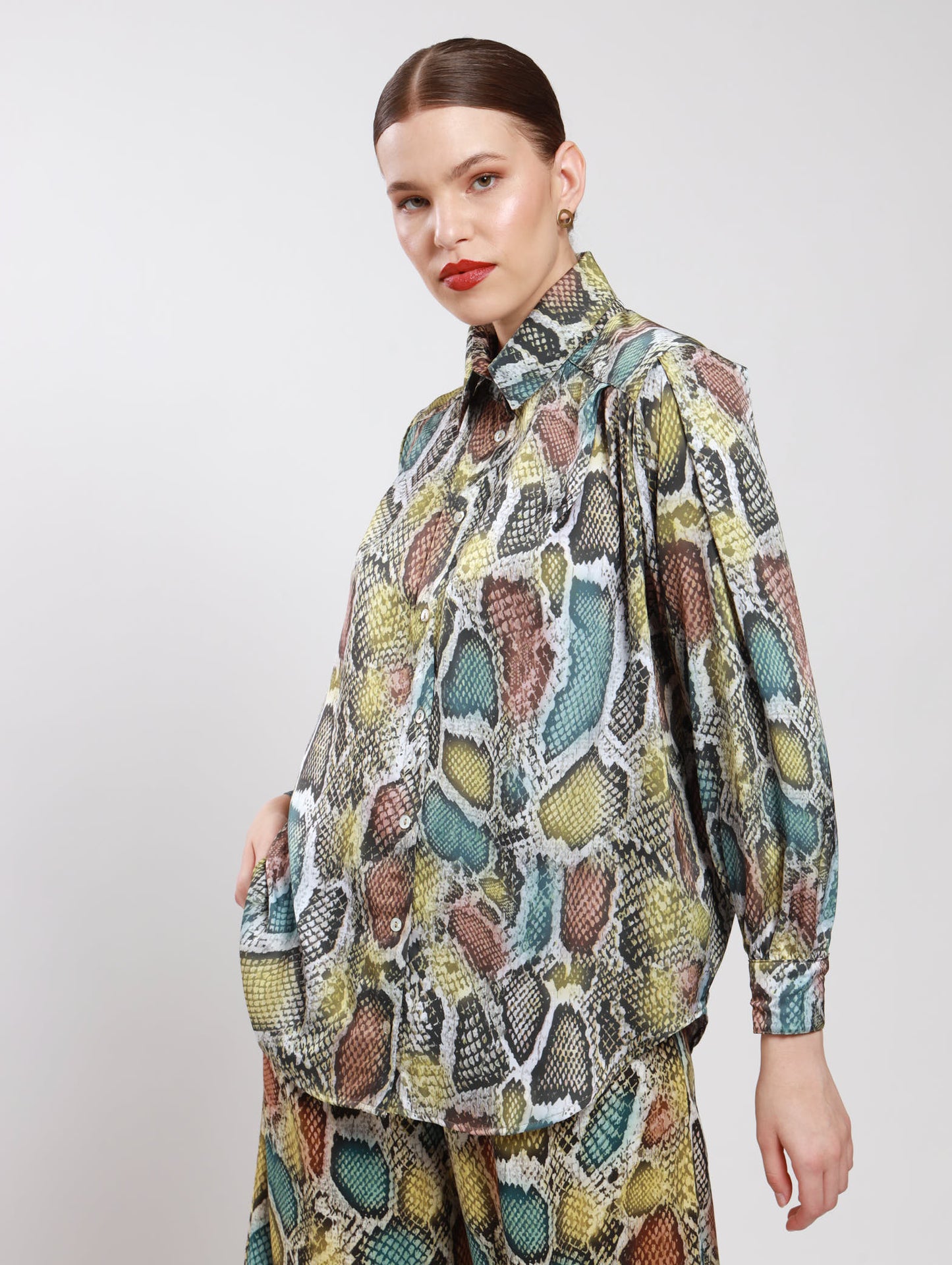 OS BOYFRIEND TOP / TRI-COLOUR SNAKESKIN