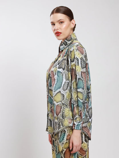 OS BOYFRIEND TOP / TRI-COLOUR SNAKESKIN