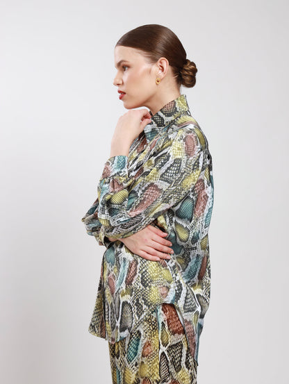 OS BOYFRIEND TOP / TRI-COLOUR SNAKESKIN