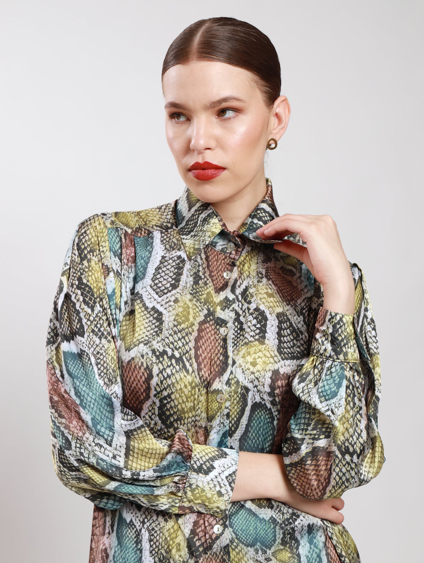 OS BOYFRIEND TOP / TRI-COLOUR SNAKESKIN