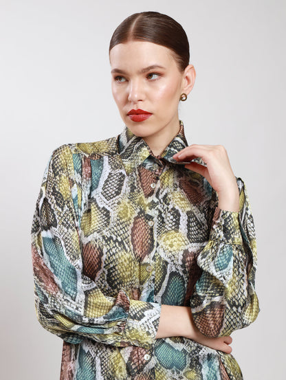 OS BOYFRIEND TOP / TRI-COLOUR SNAKESKIN