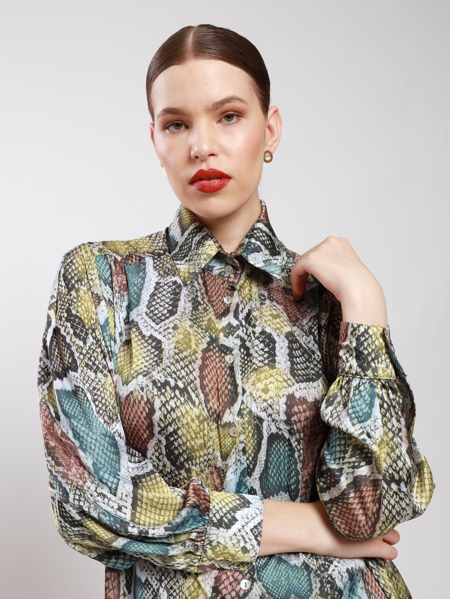 OS BOYFRIEND TOP / TRI-COLOUR SNAKESKIN