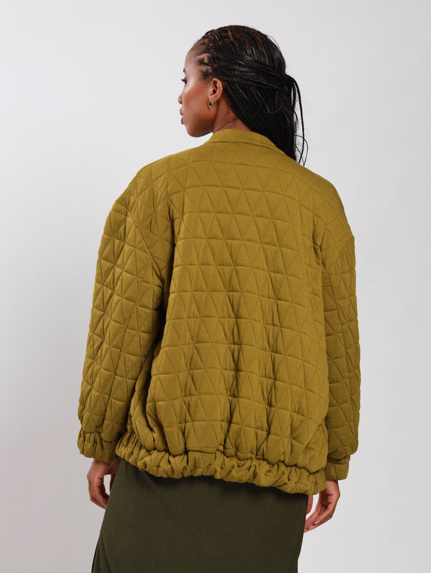 OVERSIZED BOMBER JACKET / CHARTREUSE QUILT