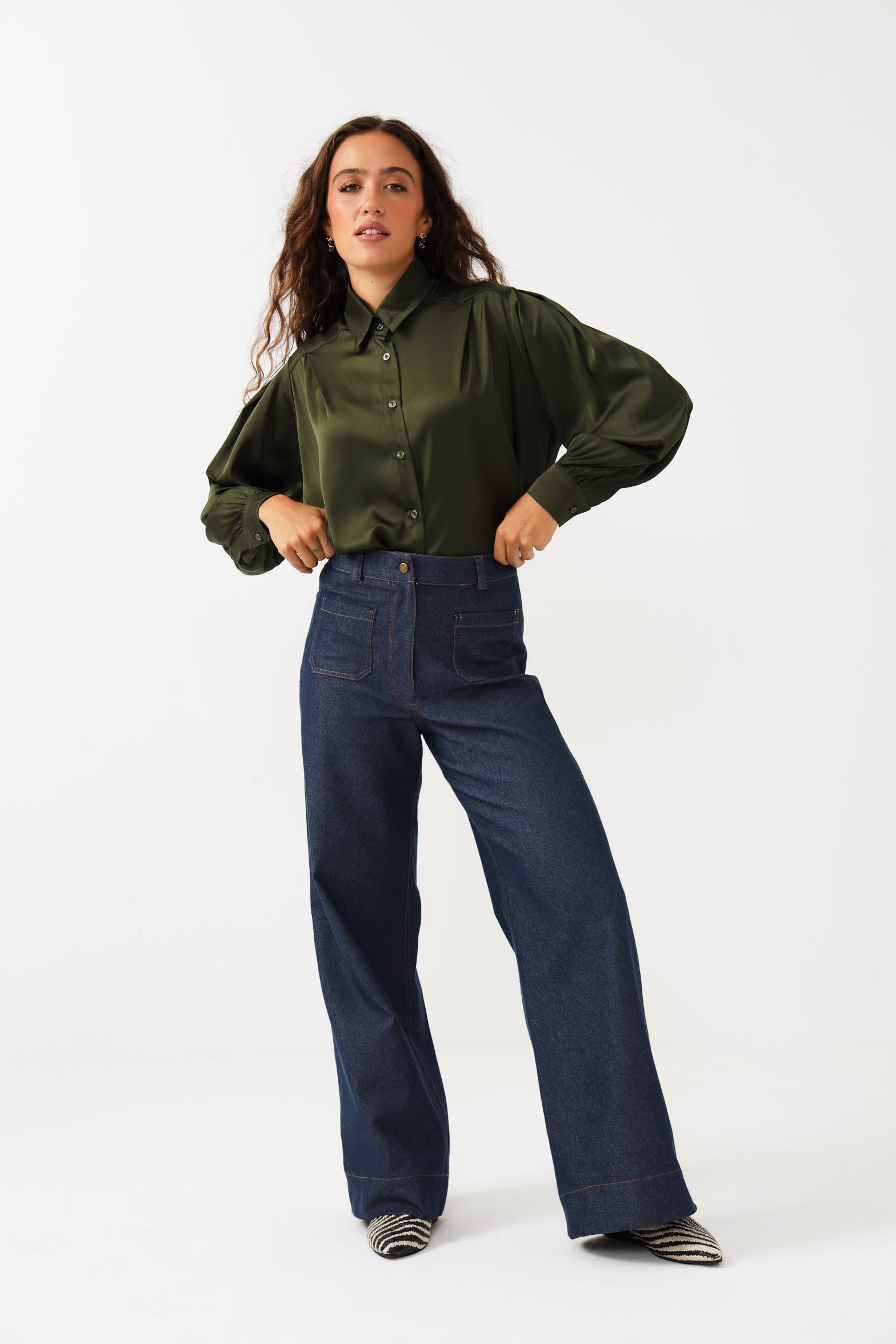 OS BOYFRIEND TOP / OLIVE GREEN