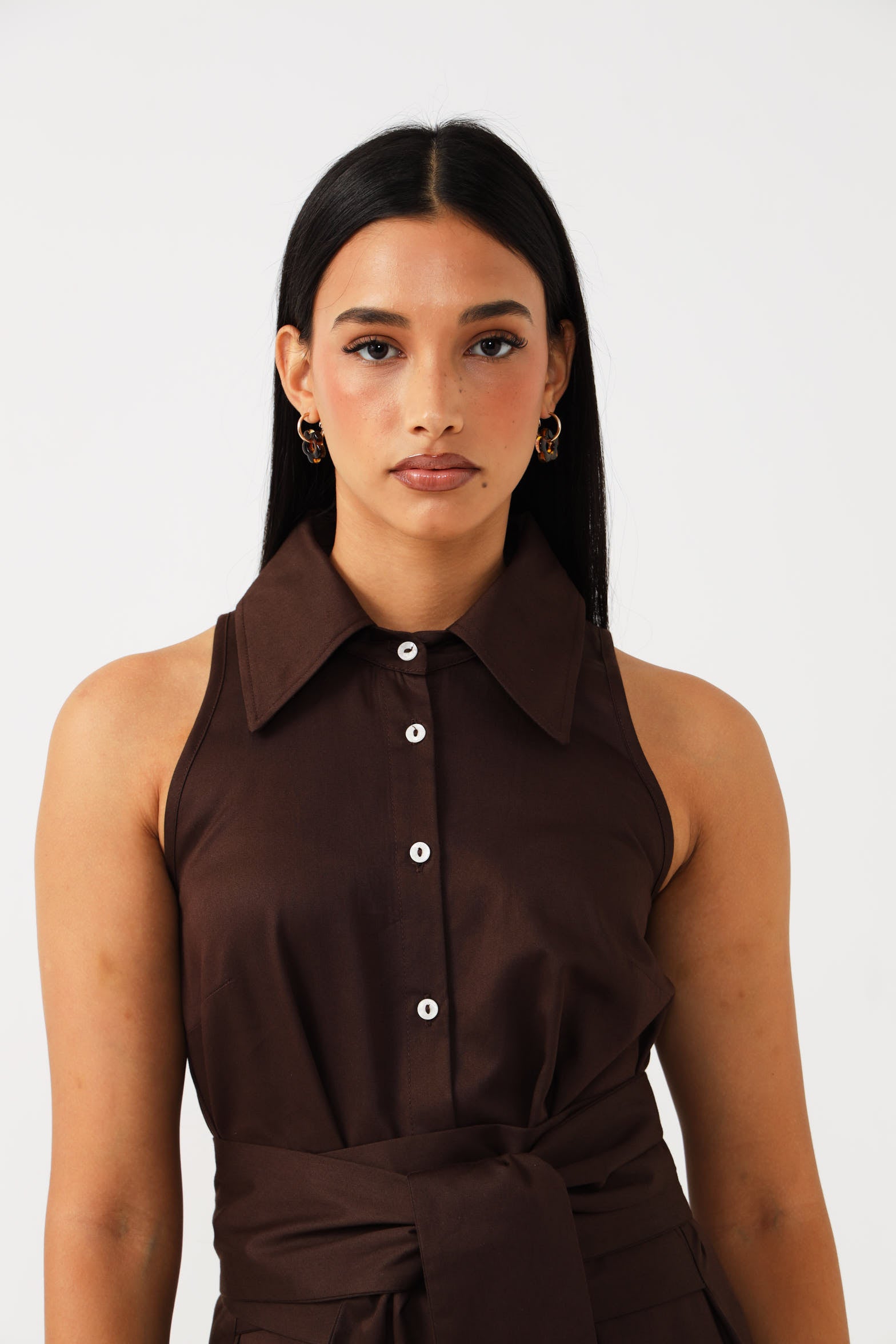 STATEMENT SASH WRAP / BITTER CHOCOLATE