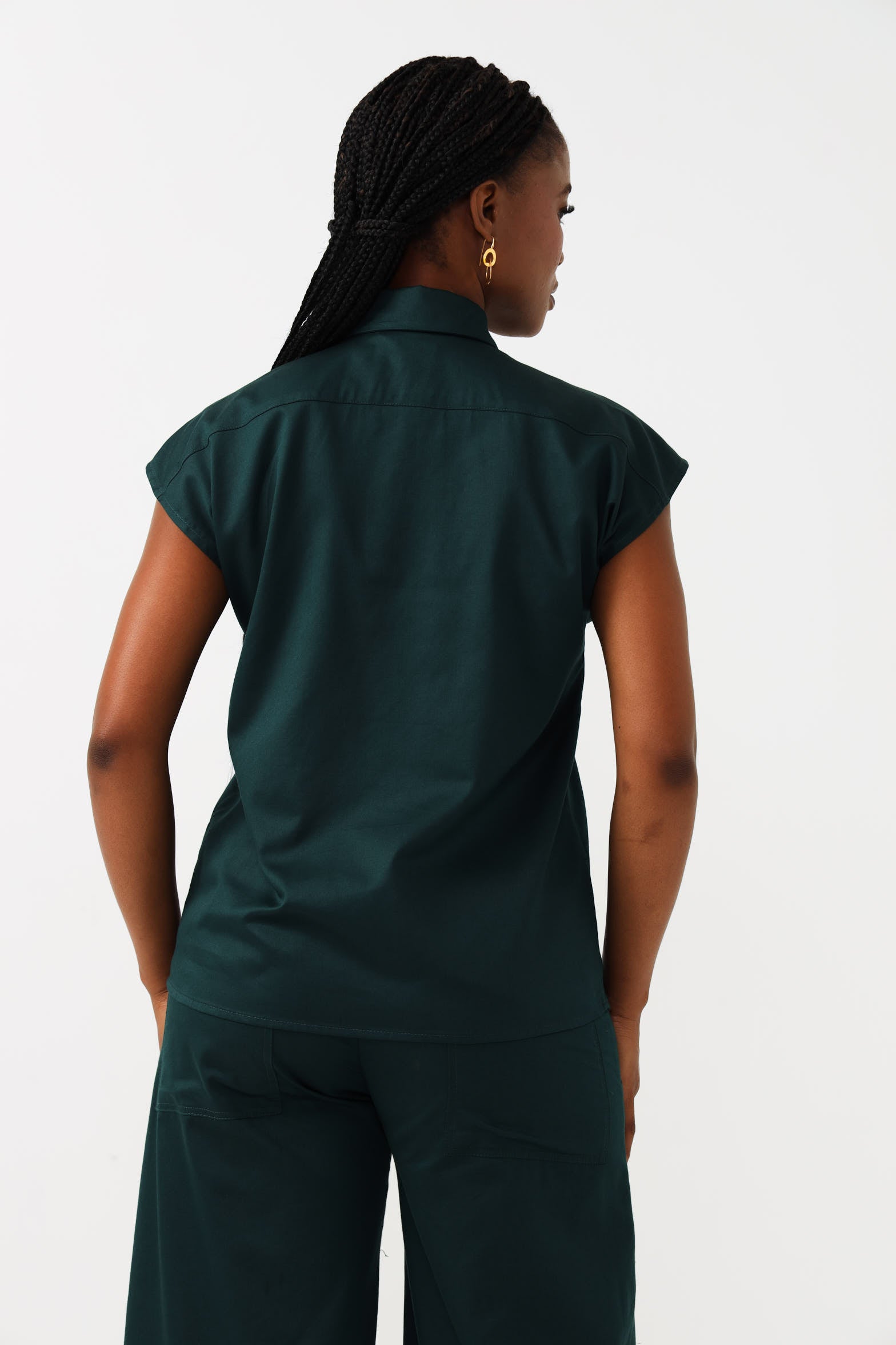 CAPPED SLEEVE TOP / TEAL – MUZE