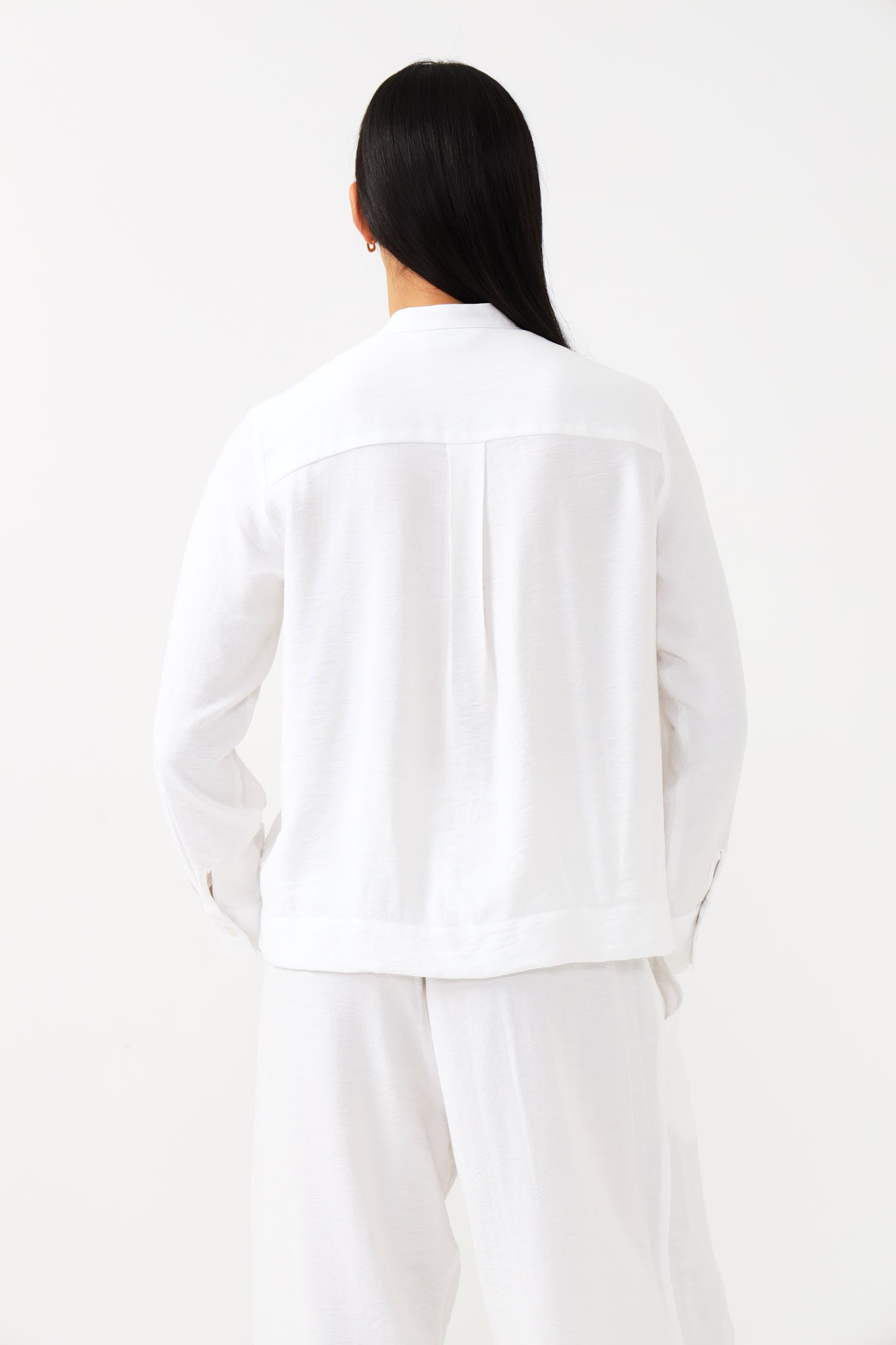 LS PLEATED TOP / CRYPTO WHITE