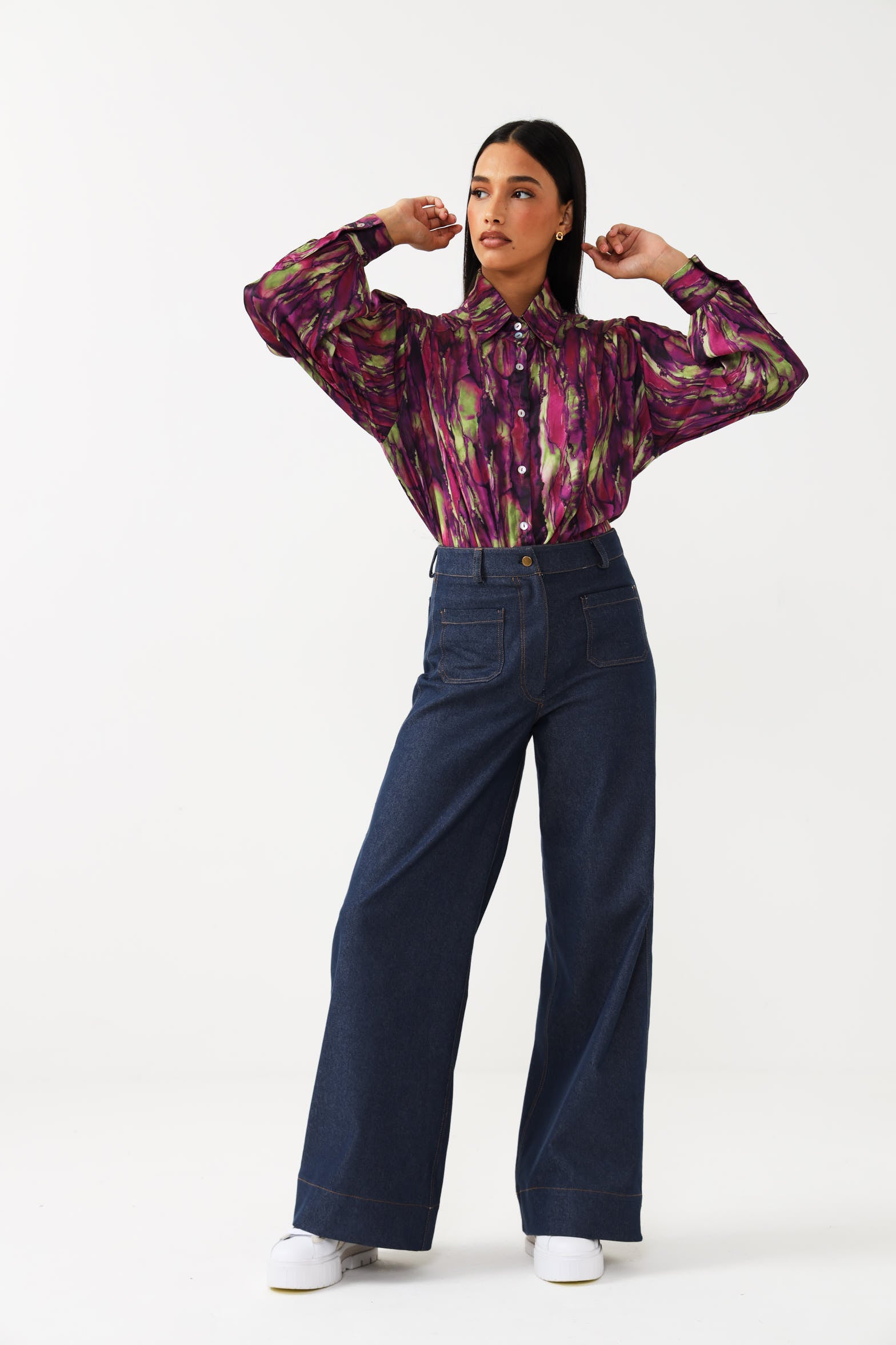 OS BOYFRIEND TOP / VIOLET WATERCOLOUR