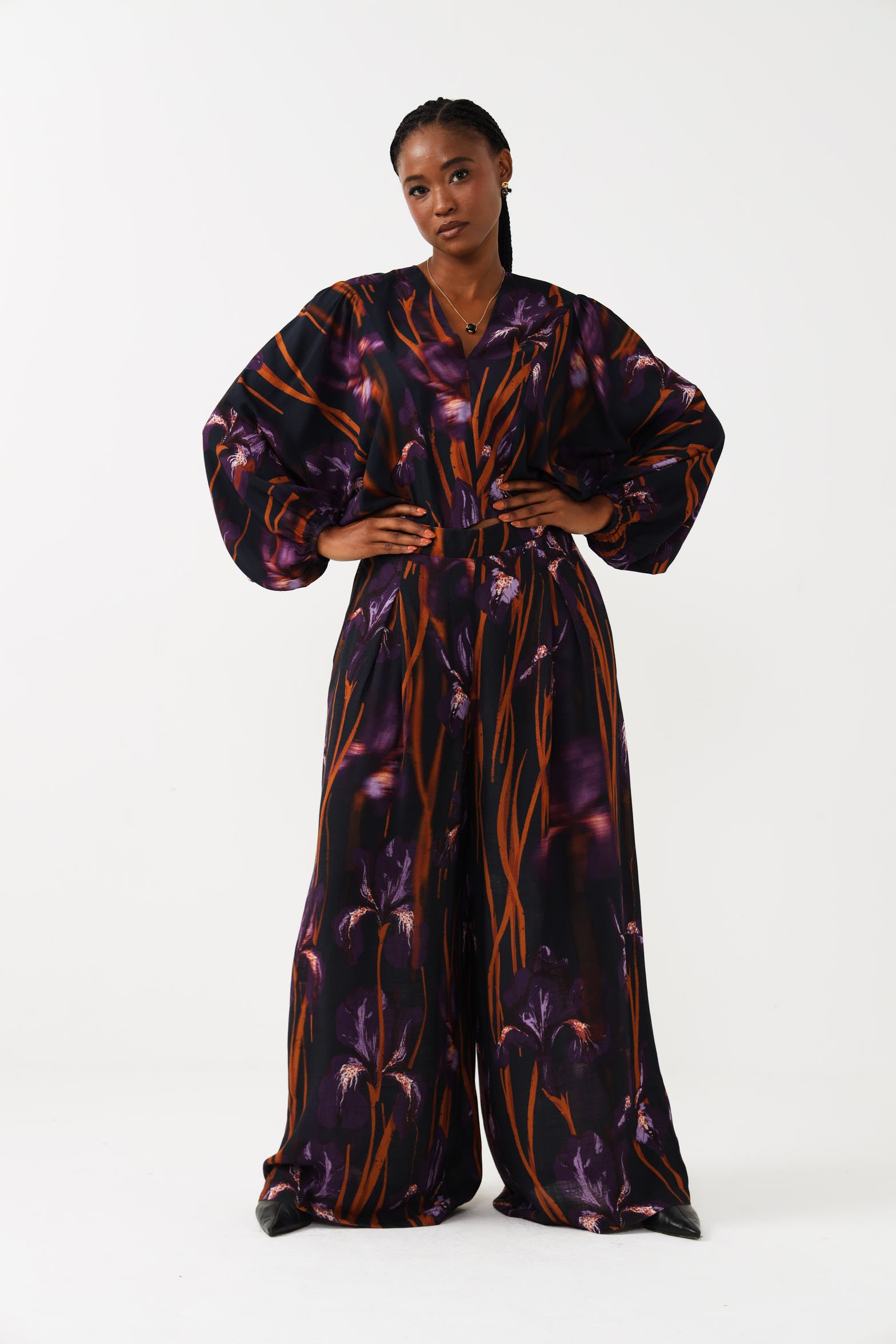 BALLOON SLEEVE TOP / WILD IRIS