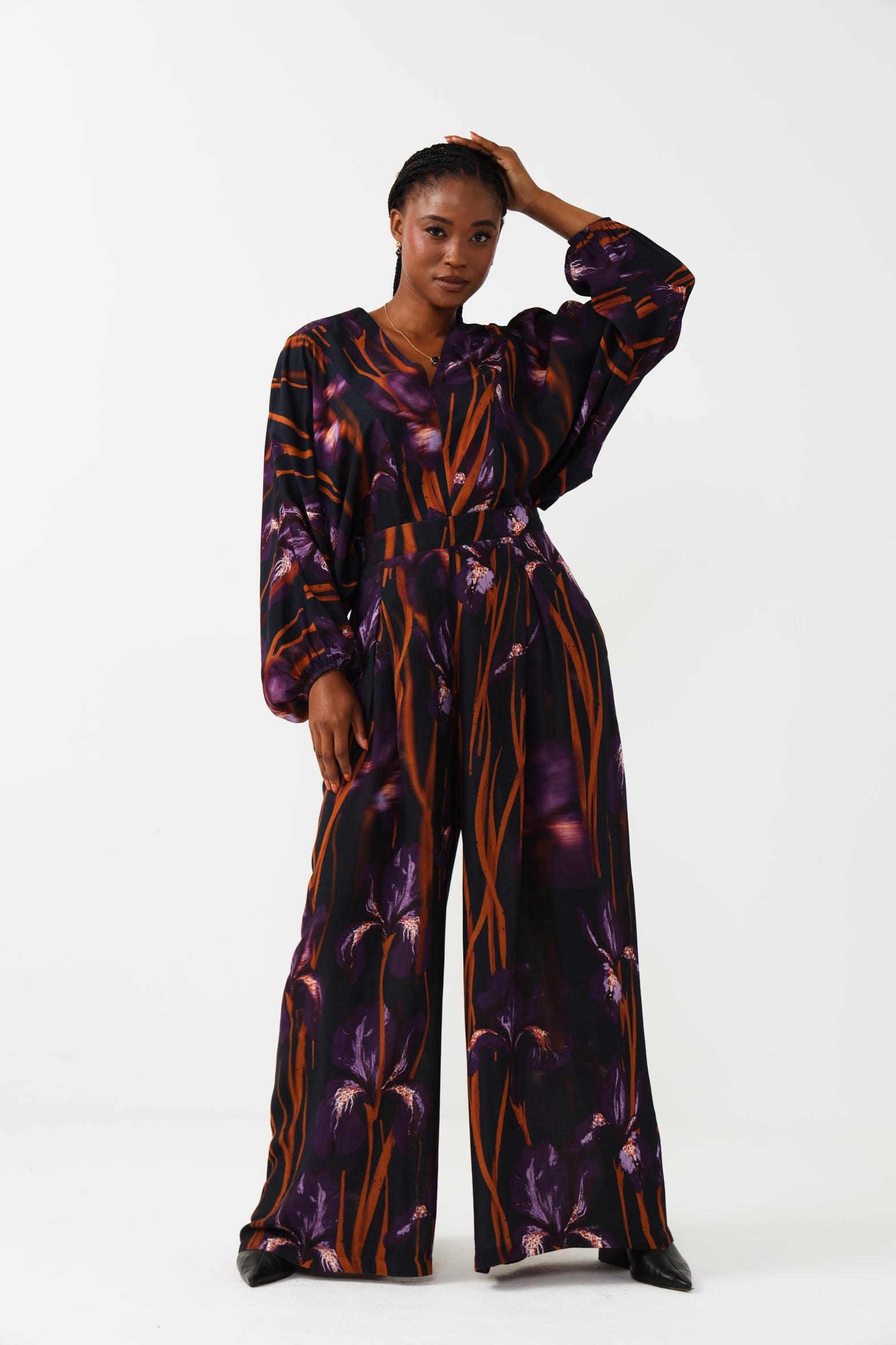BALLOON SLEEVE TOP / WILD IRIS