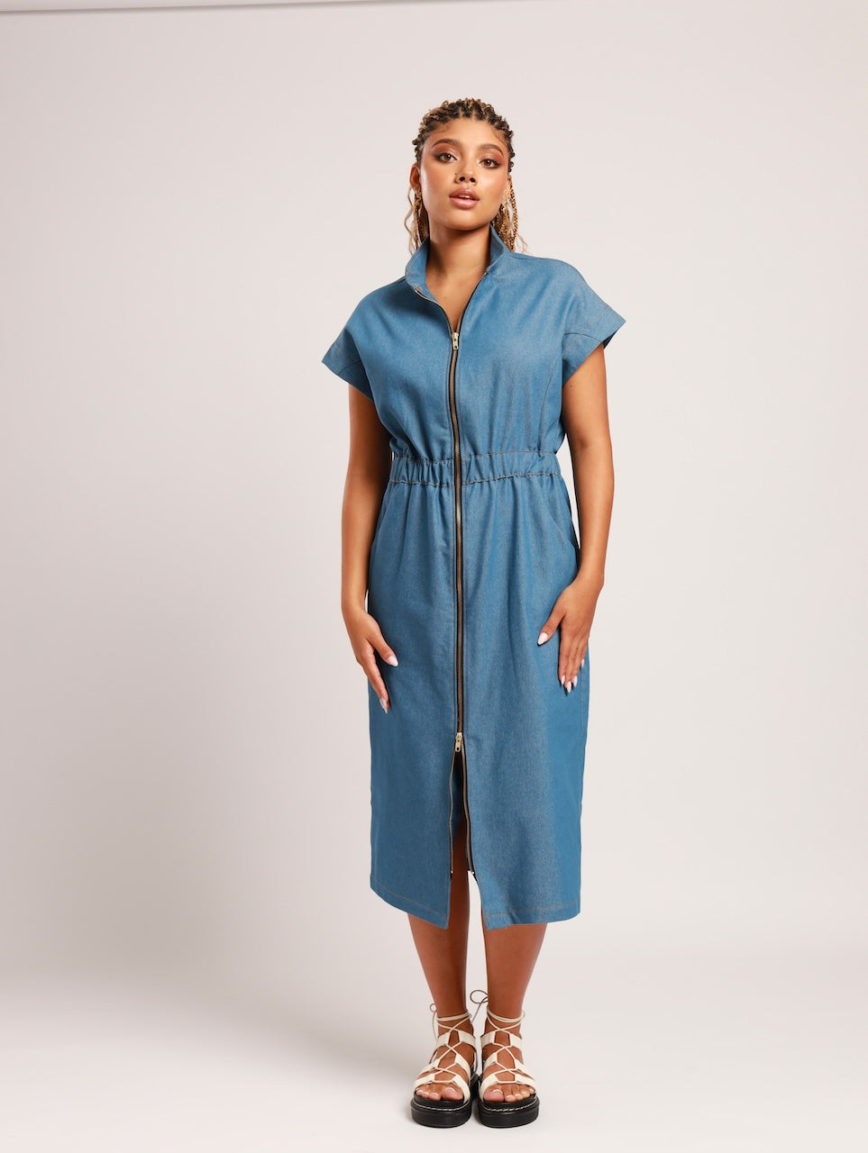 ZIP FRONT MAXI / DENIM