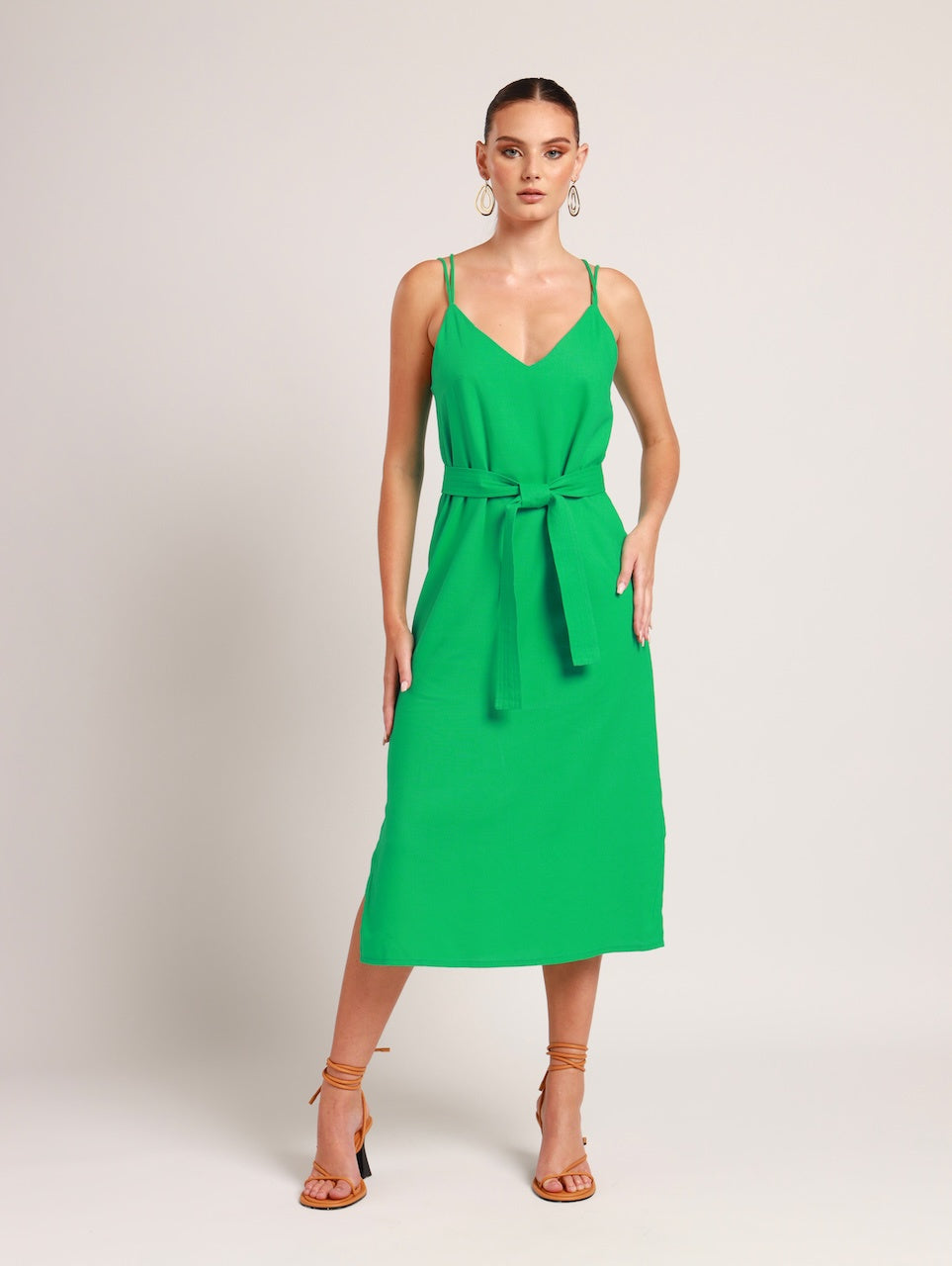 STRAPPY SHIFT DRESS / DEEP MINT