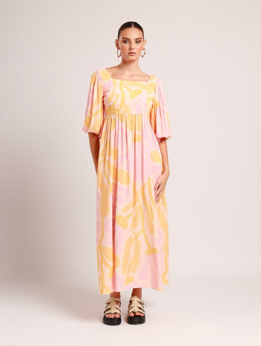 PUFF SLEEVE MAXI / MATISSE FLORA