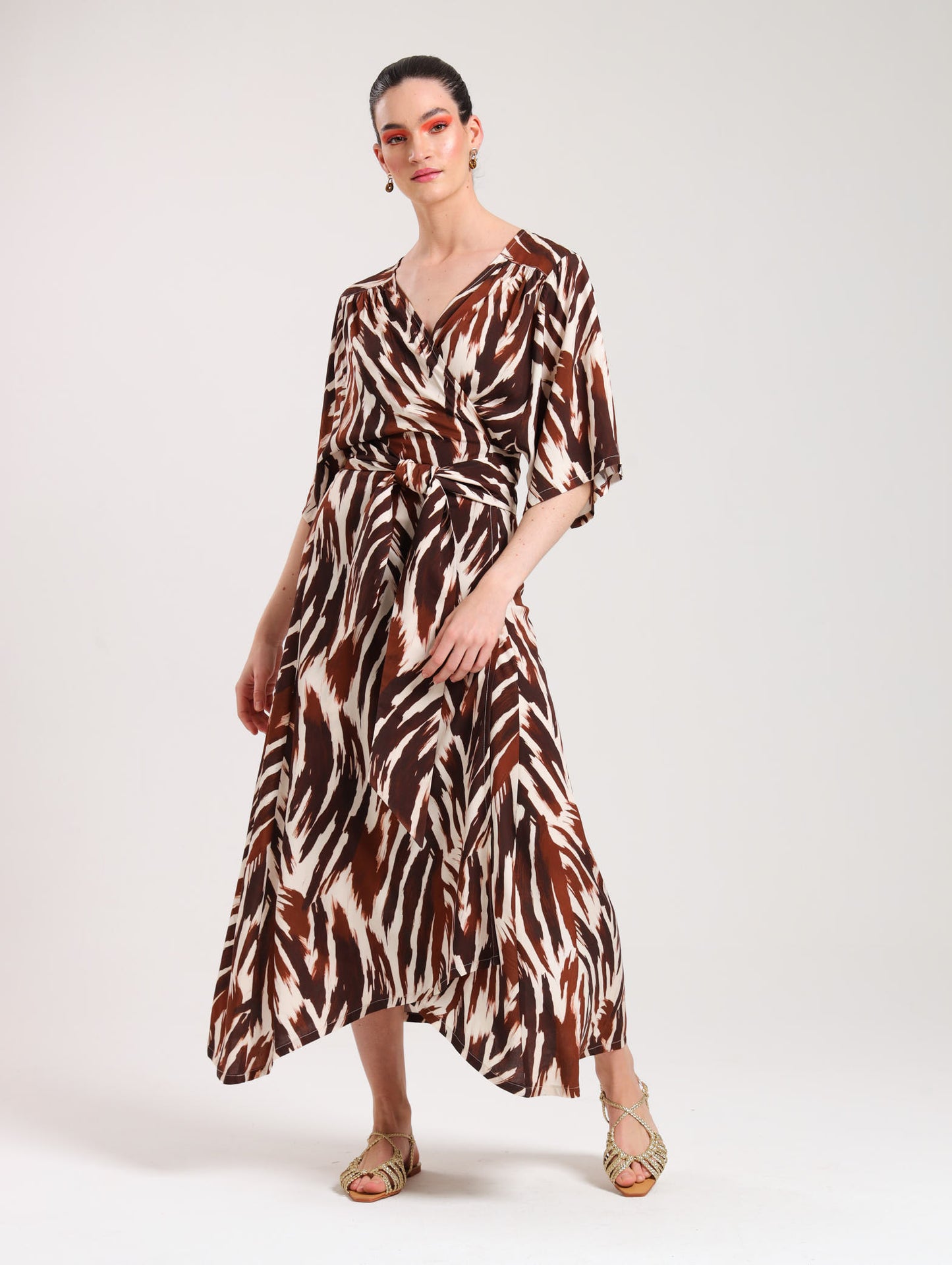 KIMONO MAXI DRESS / ABSTRACT ANIMAL