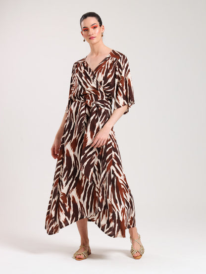 KIMONO MAXI DRESS / ABSTRACT ANIMAL