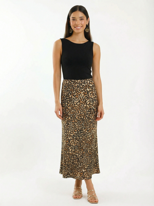 PALMA A-LINE SKIRT / LEOPARD PRINT