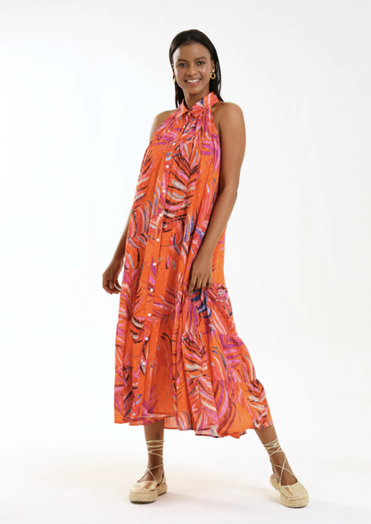 COSTELLO MAXI DRESS / TANGERINE PALMA