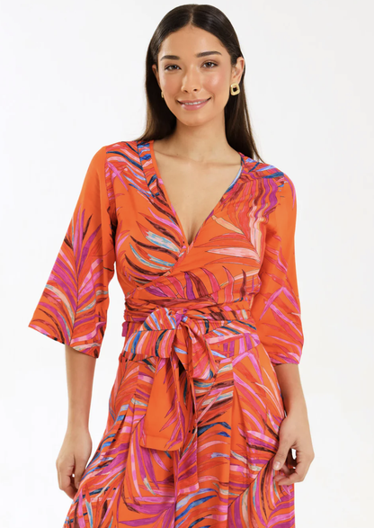 WRAP TOP / TANGERINE PALMA