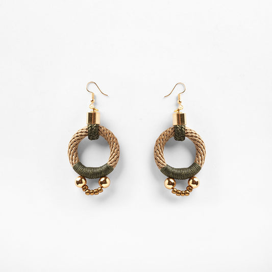 ALPHA EARRINGS / BEIGE OLIVE